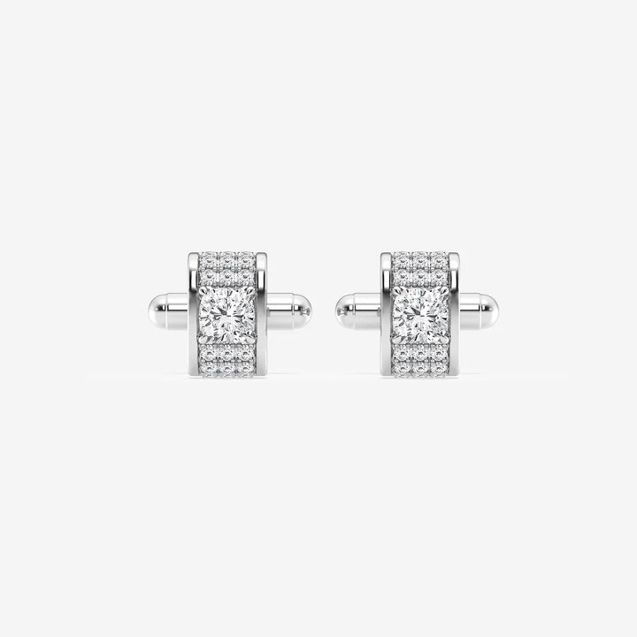 Cascade Cushion Lab-Grown Diamond Waterfall Pavé Cufflinks