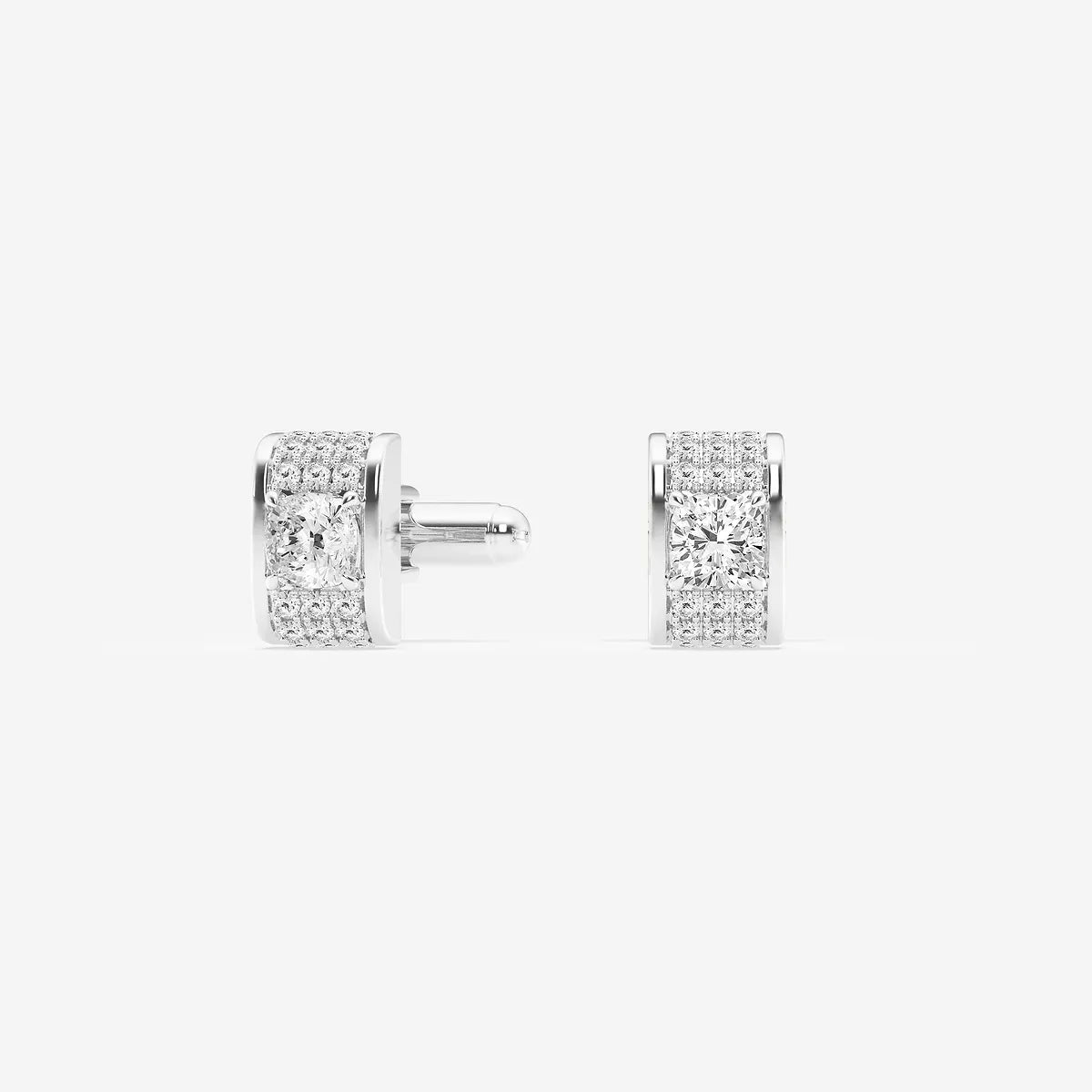 Cascade Cushion Lab-Grown Diamond Waterfall Pavé Cufflinks