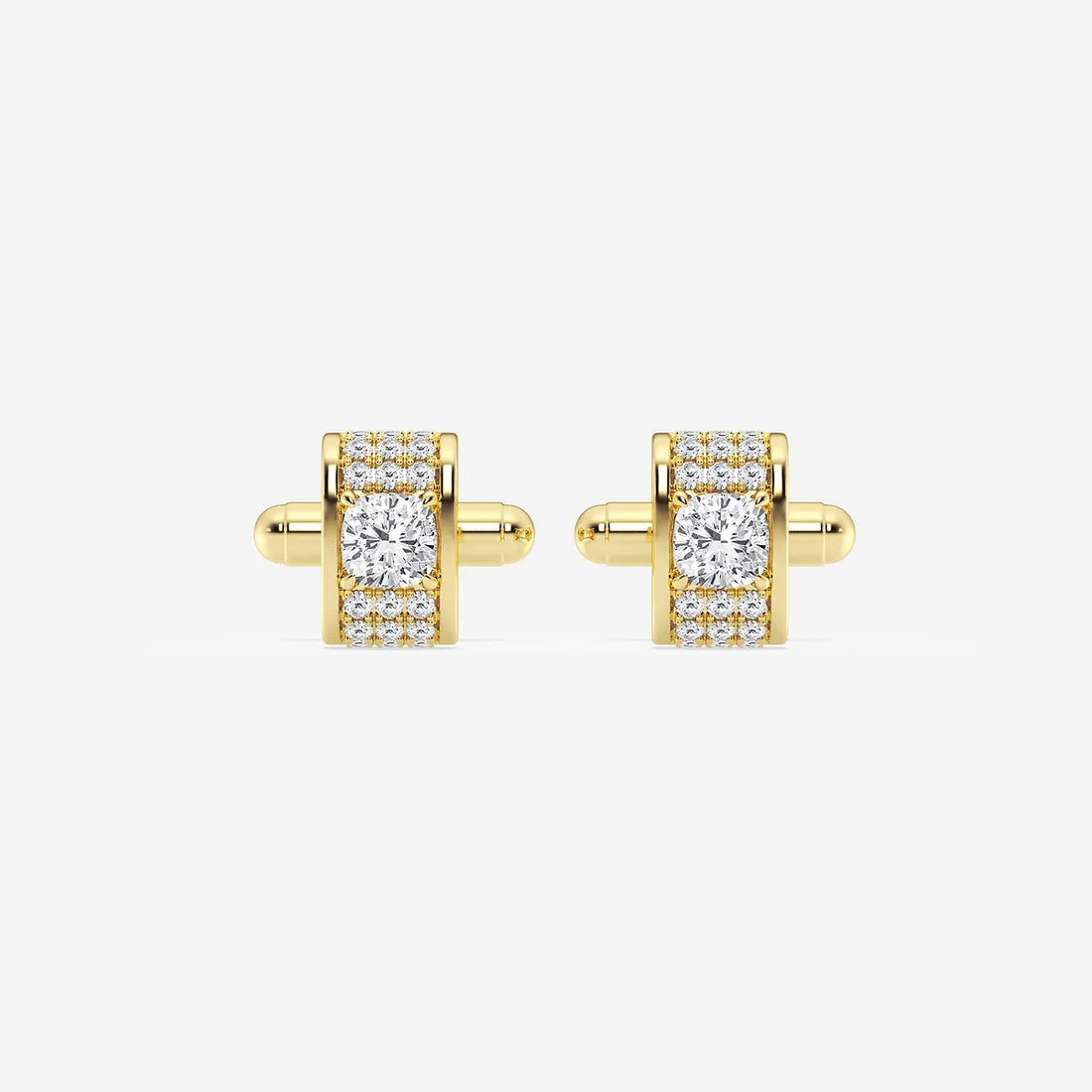 Cascade Cushion Lab-Grown Diamond Waterfall Pavé Cufflinks