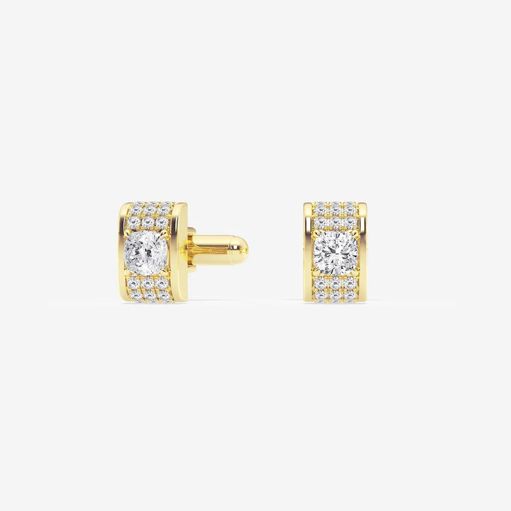 Cascade Cushion Lab-Grown Diamond Waterfall Pavé Cufflinks