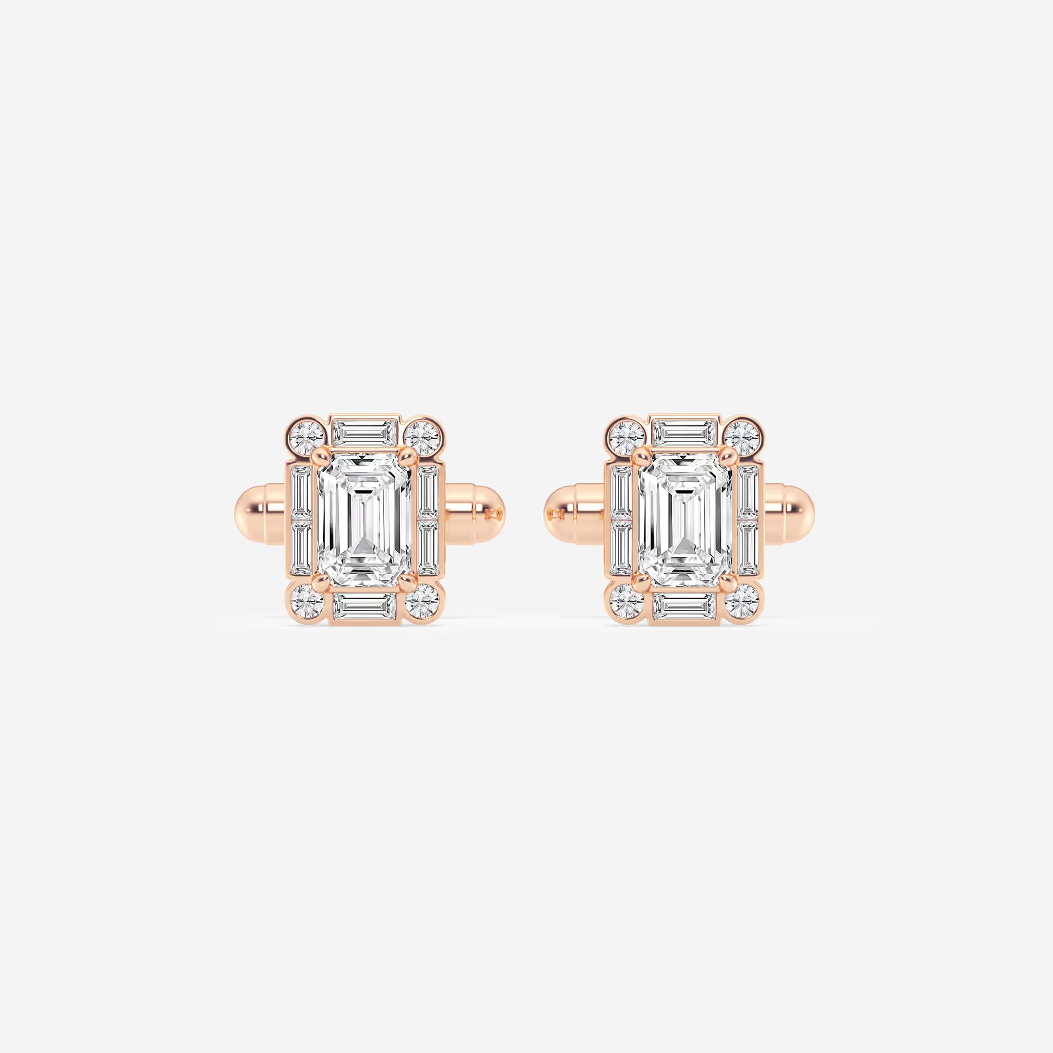 Verdanza Emerald Lab-Grown Diamond Framed Cufflinks