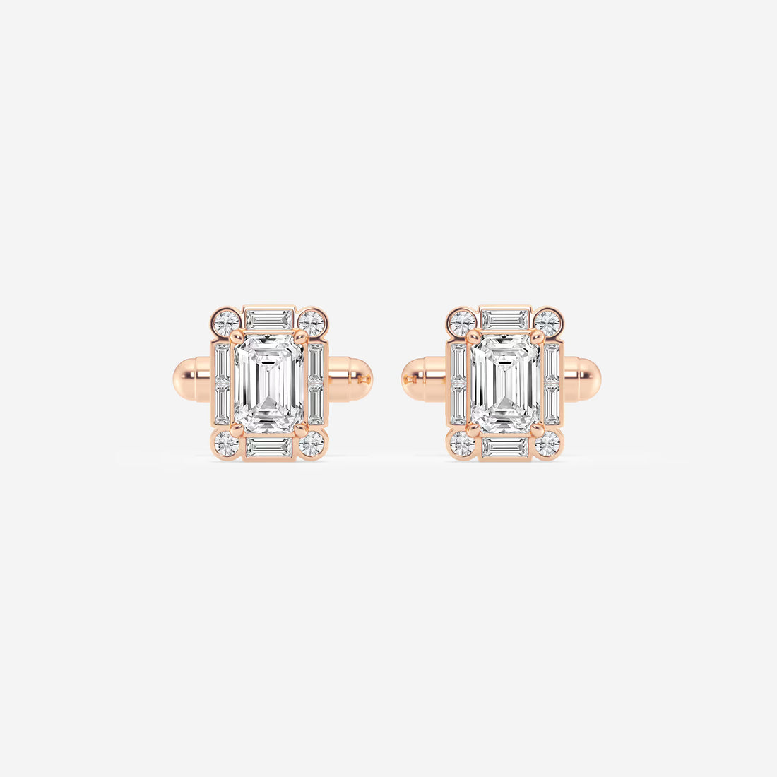 Verdanza Emerald Lab-Grown Diamond Framed Cufflinks
