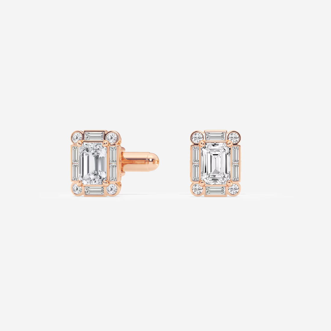 Verdanza Emerald Lab-Grown Diamond Framed Cufflinks