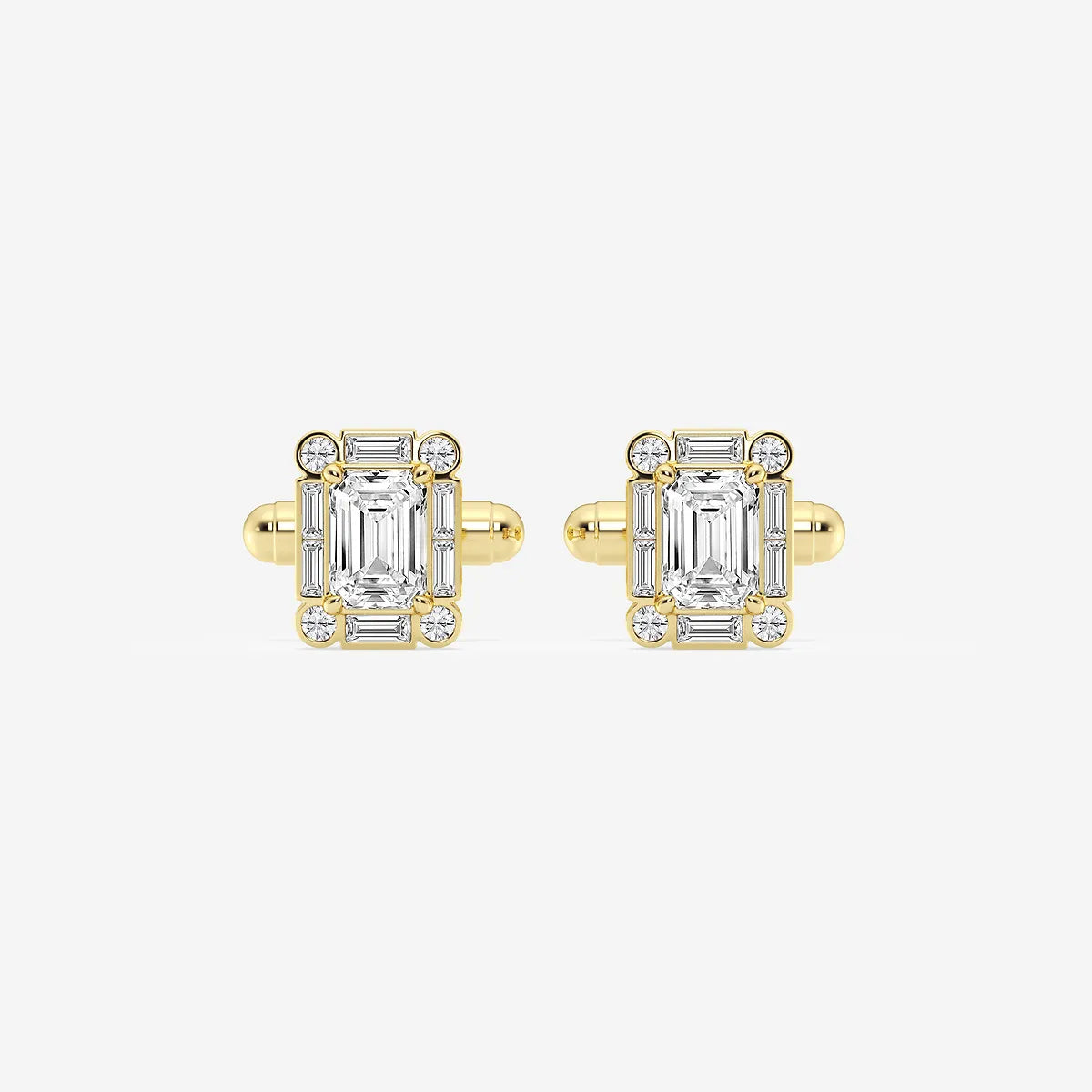 Verdanza Emerald Lab-Grown Diamond Framed Cufflinks