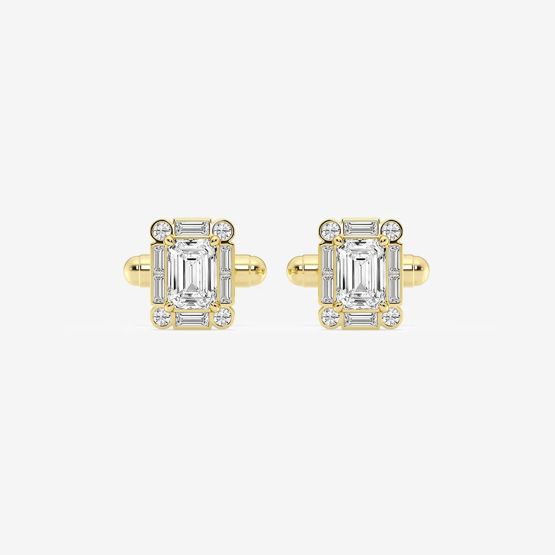 Verdanza Emerald Lab-Grown Diamond Framed Cufflinks