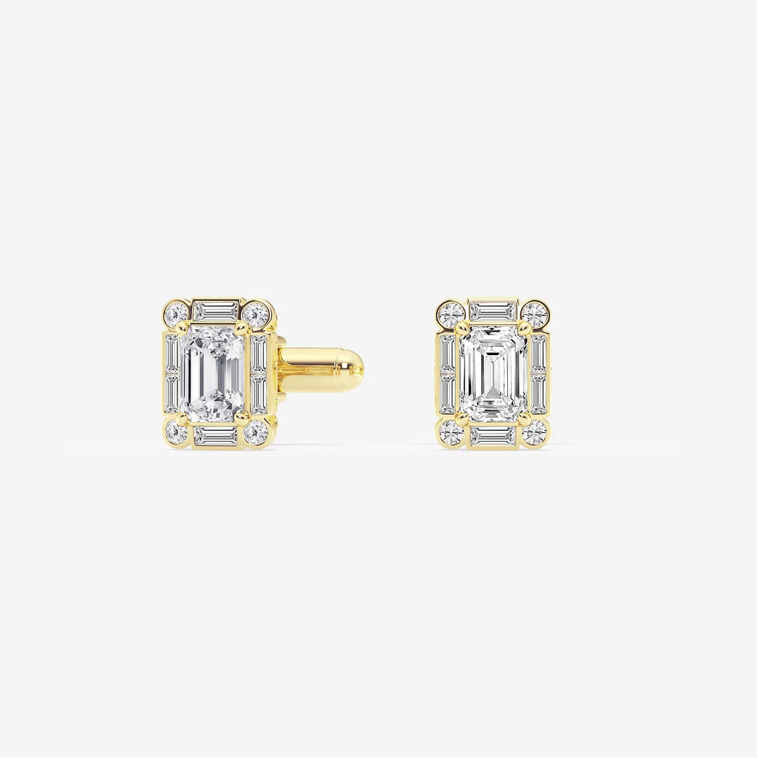 Verdanza Emerald Lab-Grown Diamond Framed Cufflinks