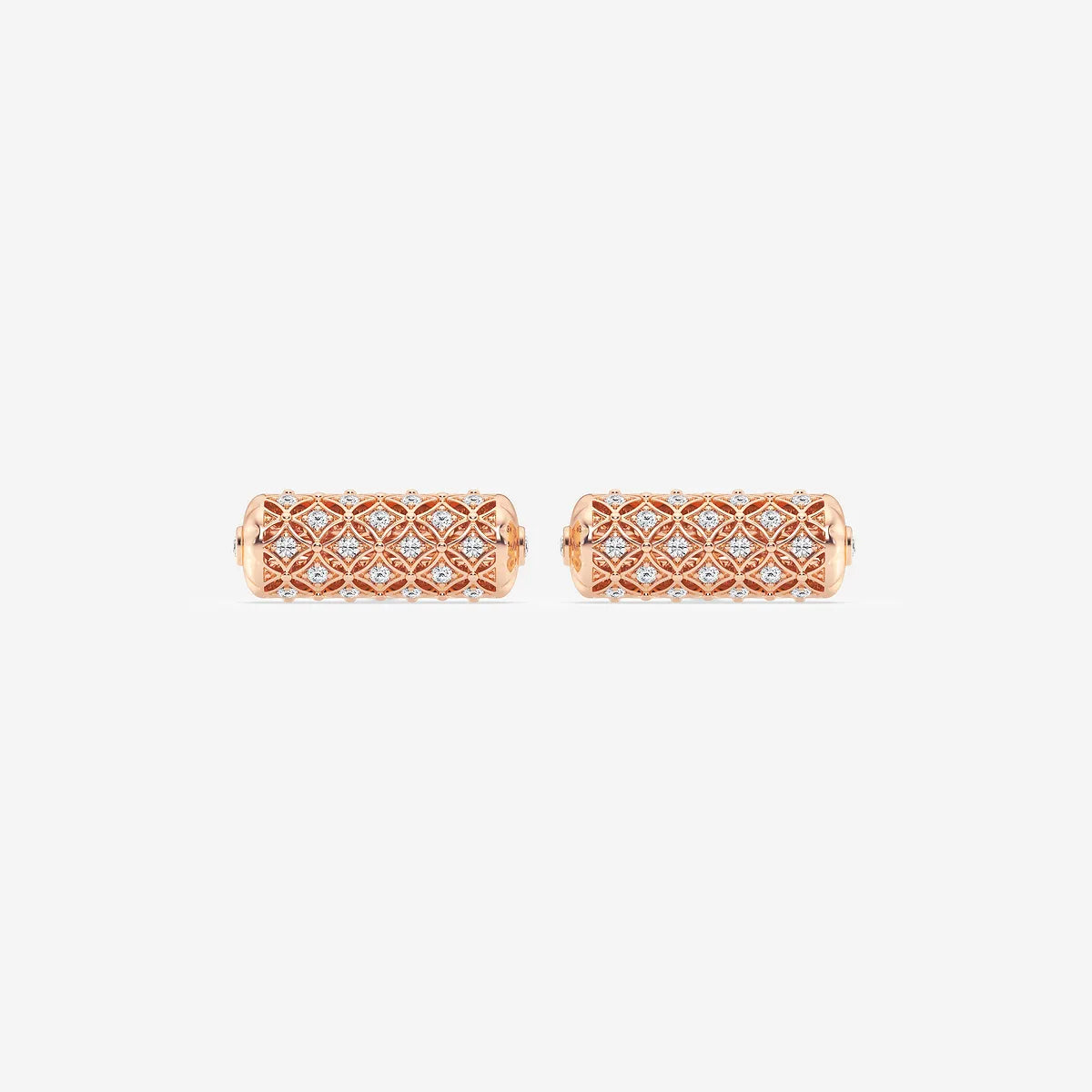 Vintage Inspired Round Lab Grown Diamond Filigree Cufflinks in Solid Silver & Gold