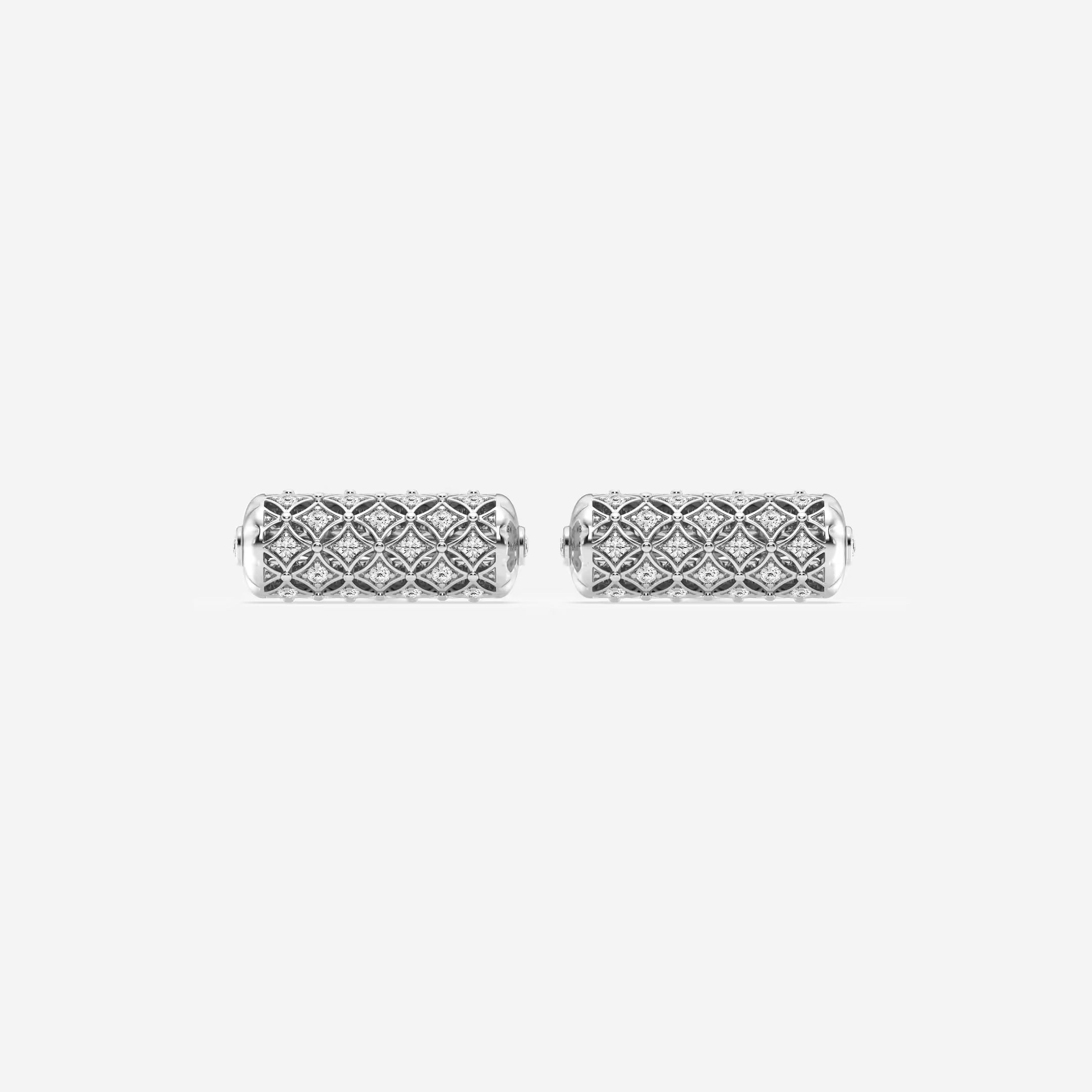 Vintage Inspired Round Lab Grown Diamond Filigree Cufflinks in Solid Silver & Gold