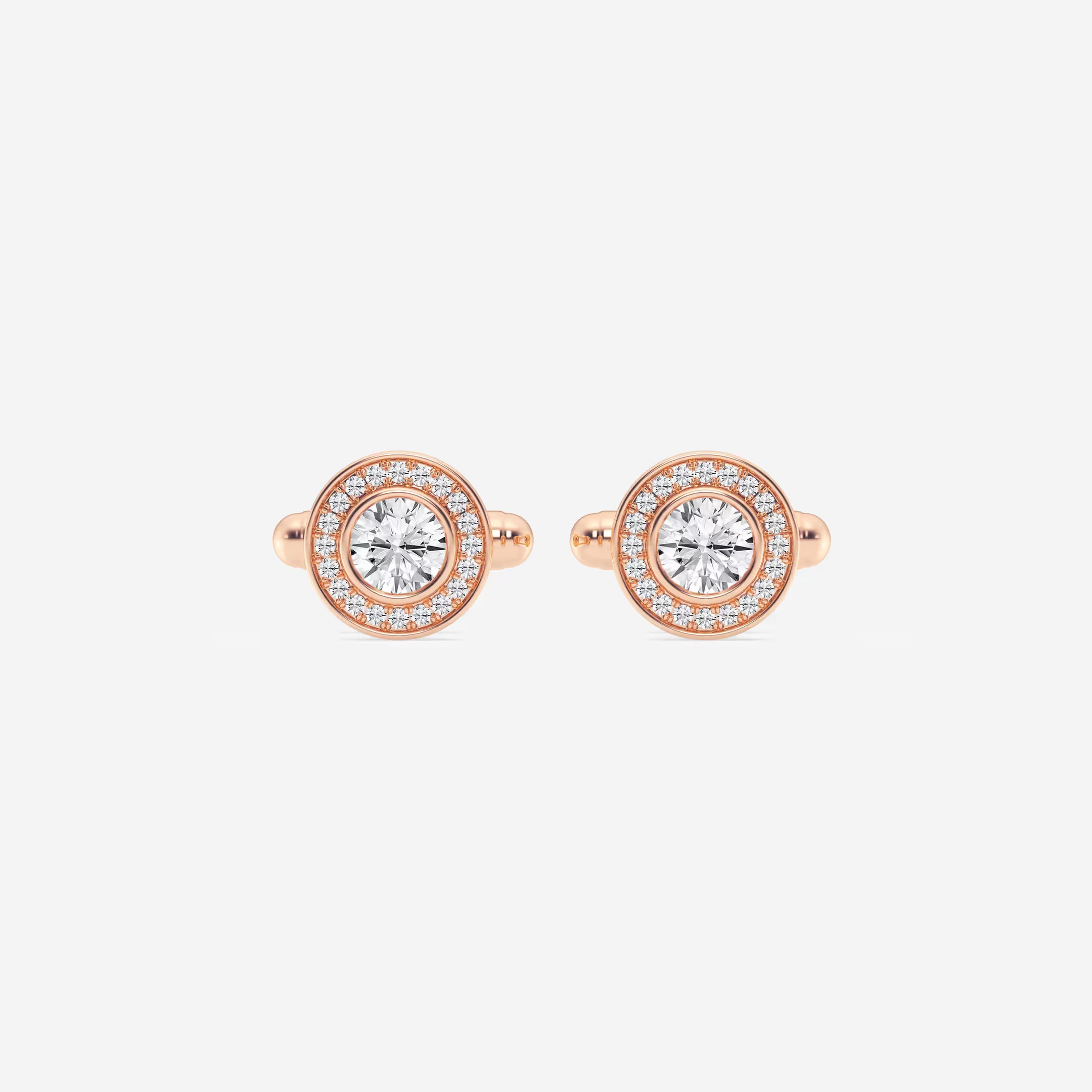 Lumé Halo Round Lab-Grown Diamond Bezel Cufflinks