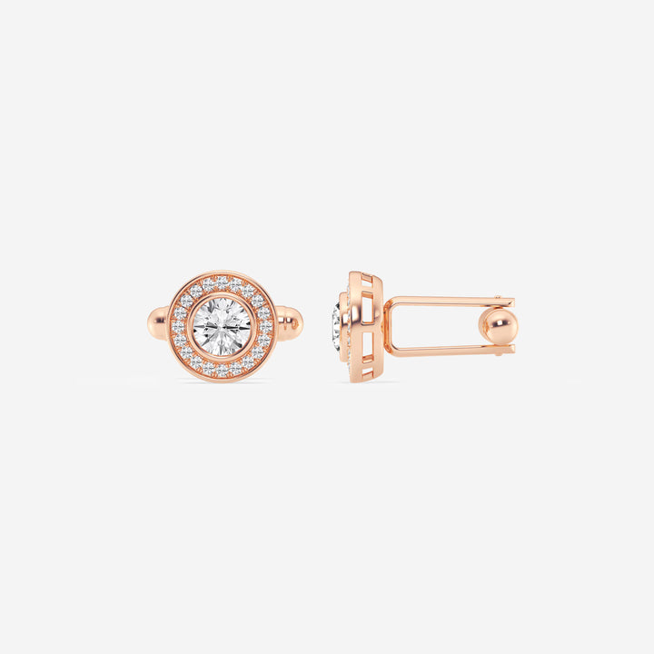 Lumé Halo Round Lab-Grown Diamond Bezel Cufflinks