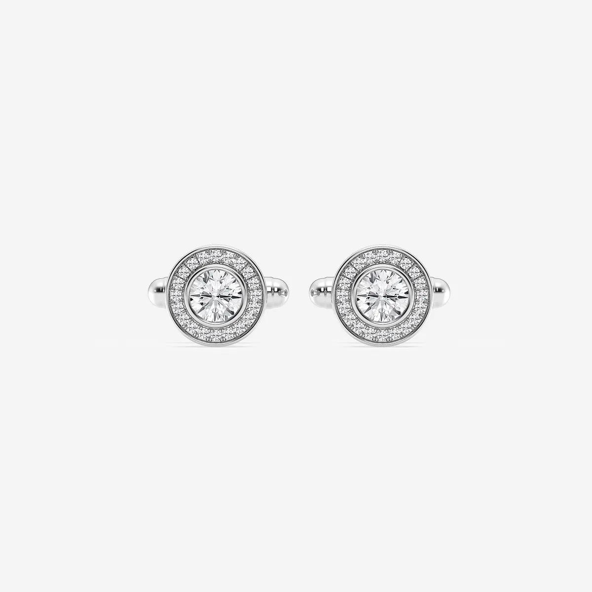 Lumé Halo Round Lab-Grown Diamond Bezel Cufflinks