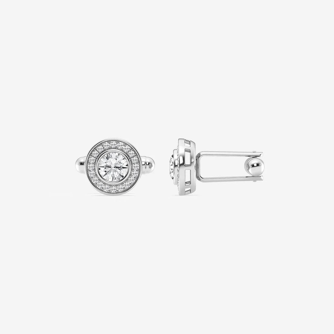 Lumé Halo Round Lab-Grown Diamond Bezel Cufflinks