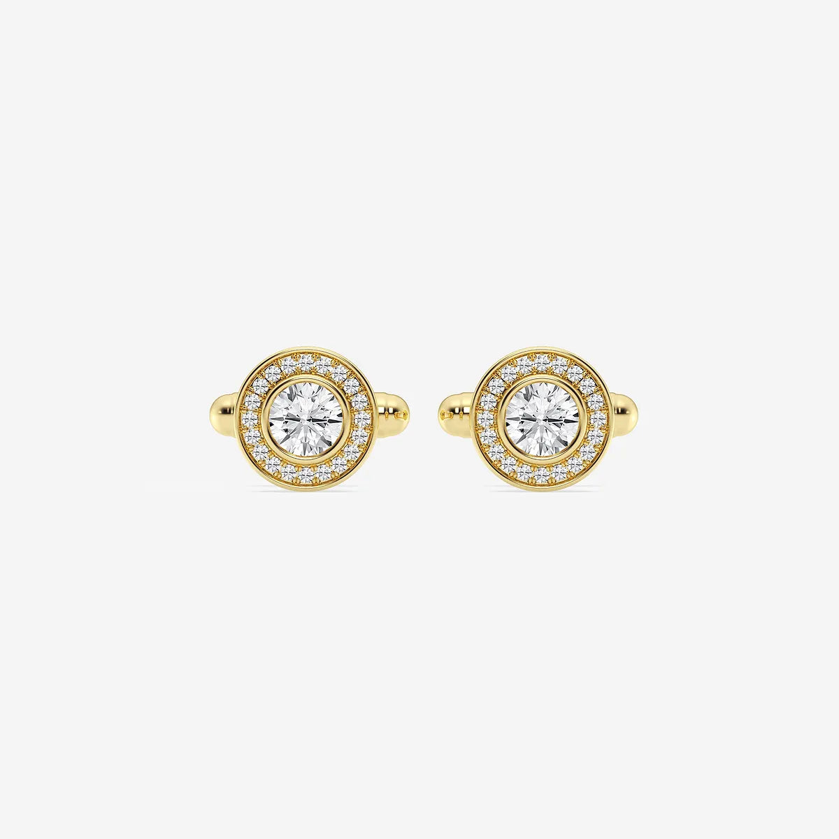 Lumé Halo Round Lab-Grown Diamond Bezel Cufflinks