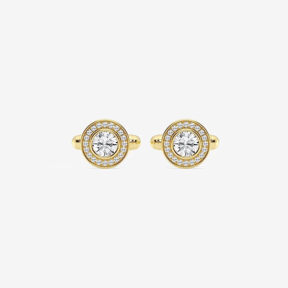 Lumé Halo Round Lab-Grown Diamond Bezel Cufflinks