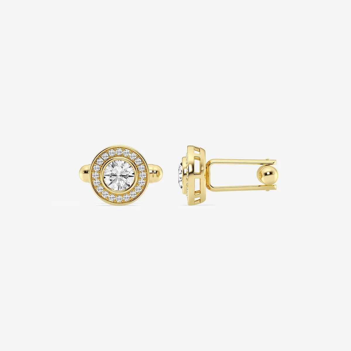 Lumé Halo Round Lab-Grown Diamond Bezel Cufflinks