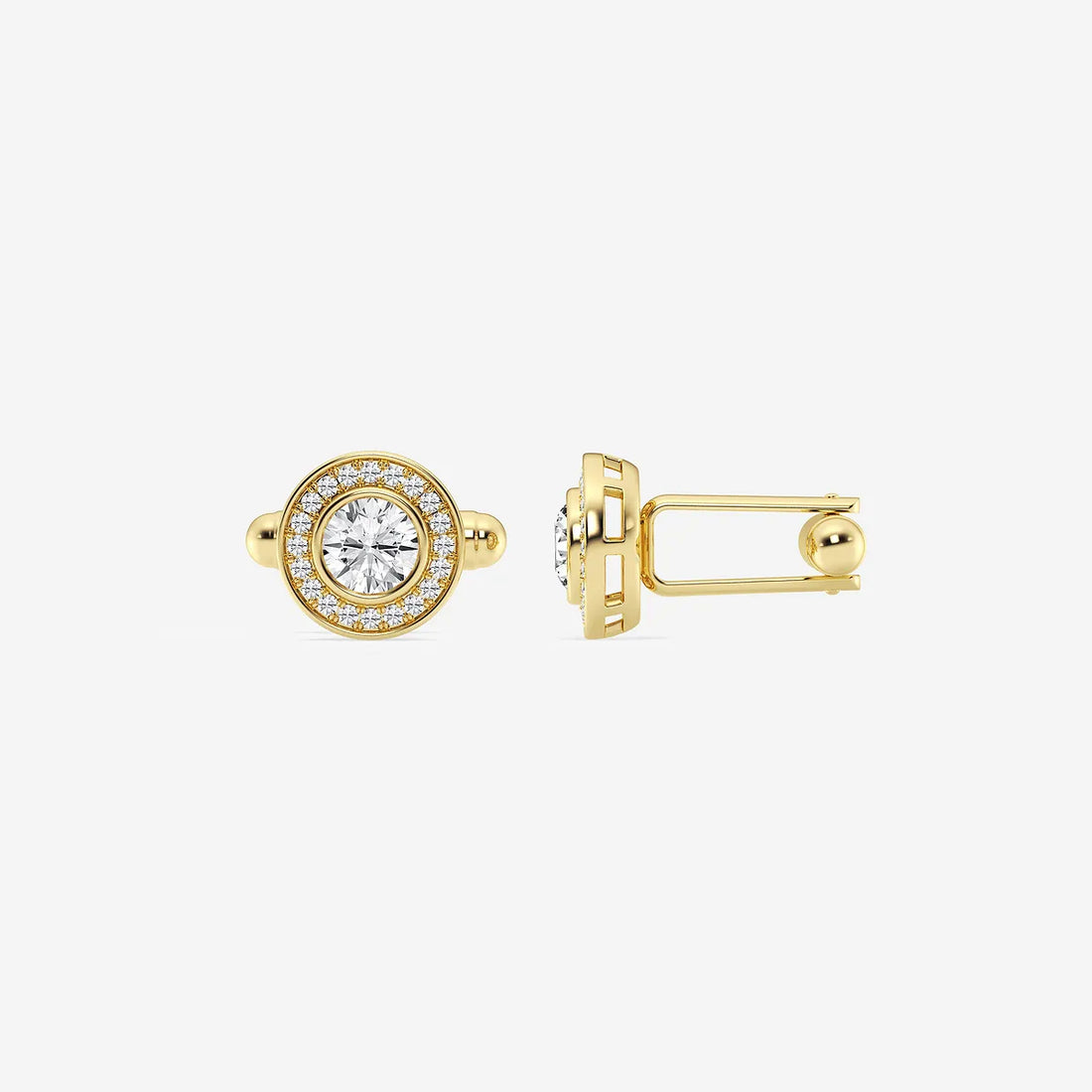 Lumé Halo Round Lab-Grown Diamond Bezel Cufflinks