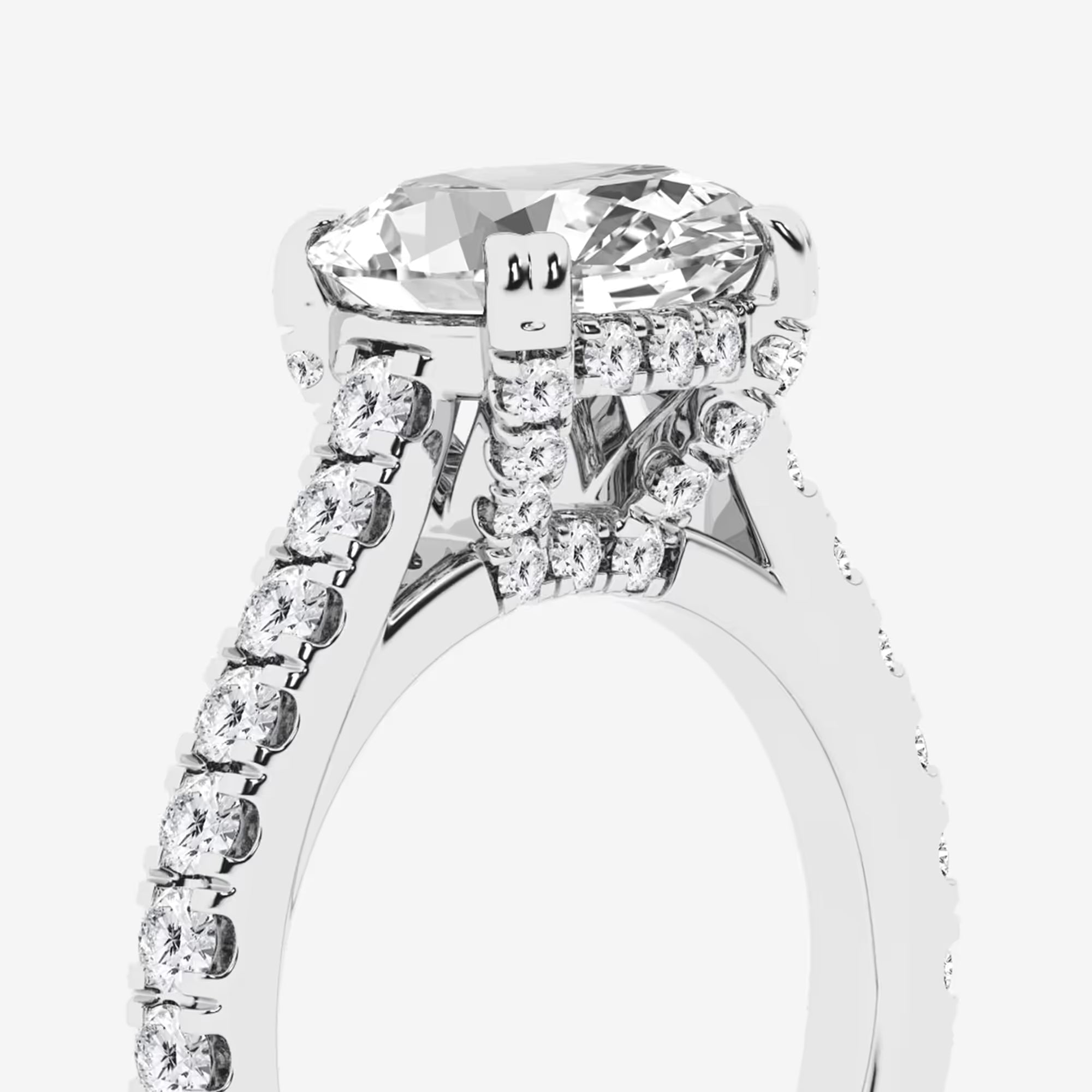 Aurevina Oval Lab Grown Diamond Hidden Halo Engagement Ring