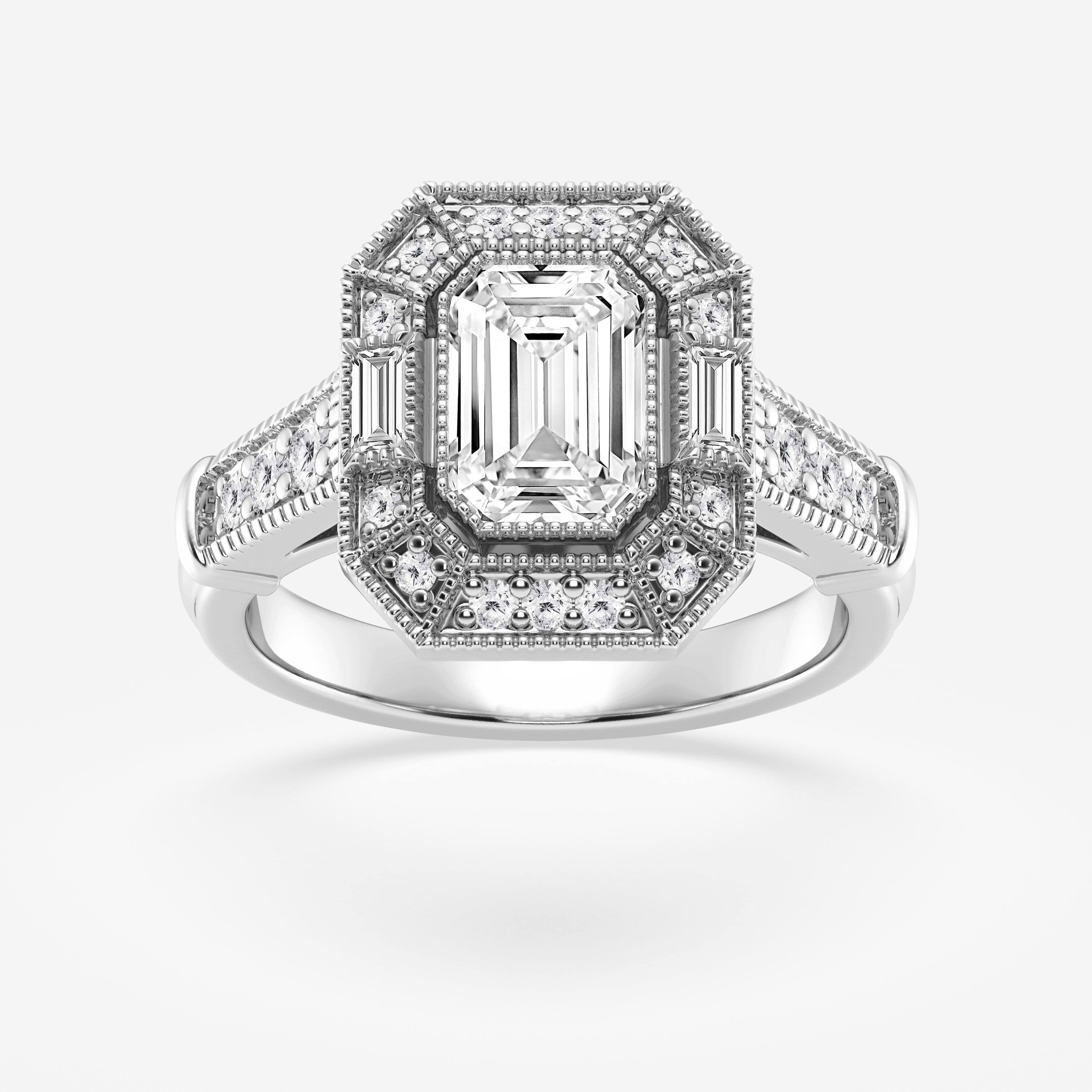 Emerald Cut Vintage Art Deco Engagement Ring