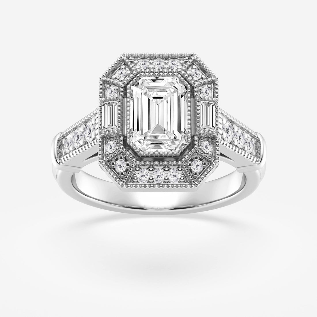 Emerald Cut Vintage Art Deco Engagement Ring