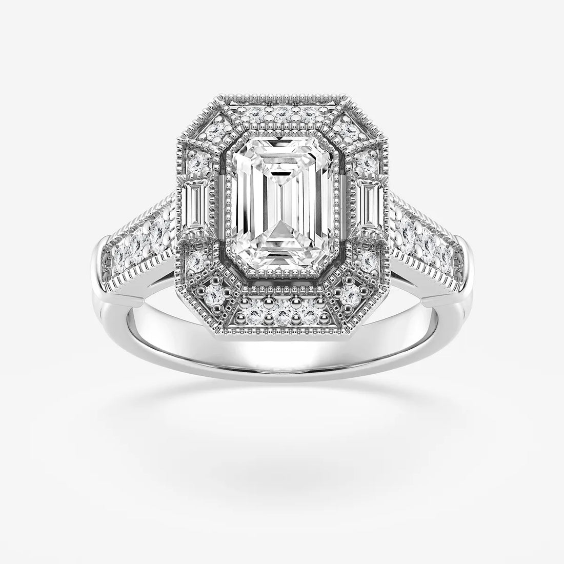 Emerald Cut Vintage Art Deco Engagement Ring