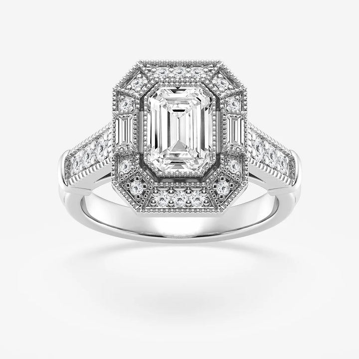 Emerald Cut Vintage Art Deco Engagement Ring