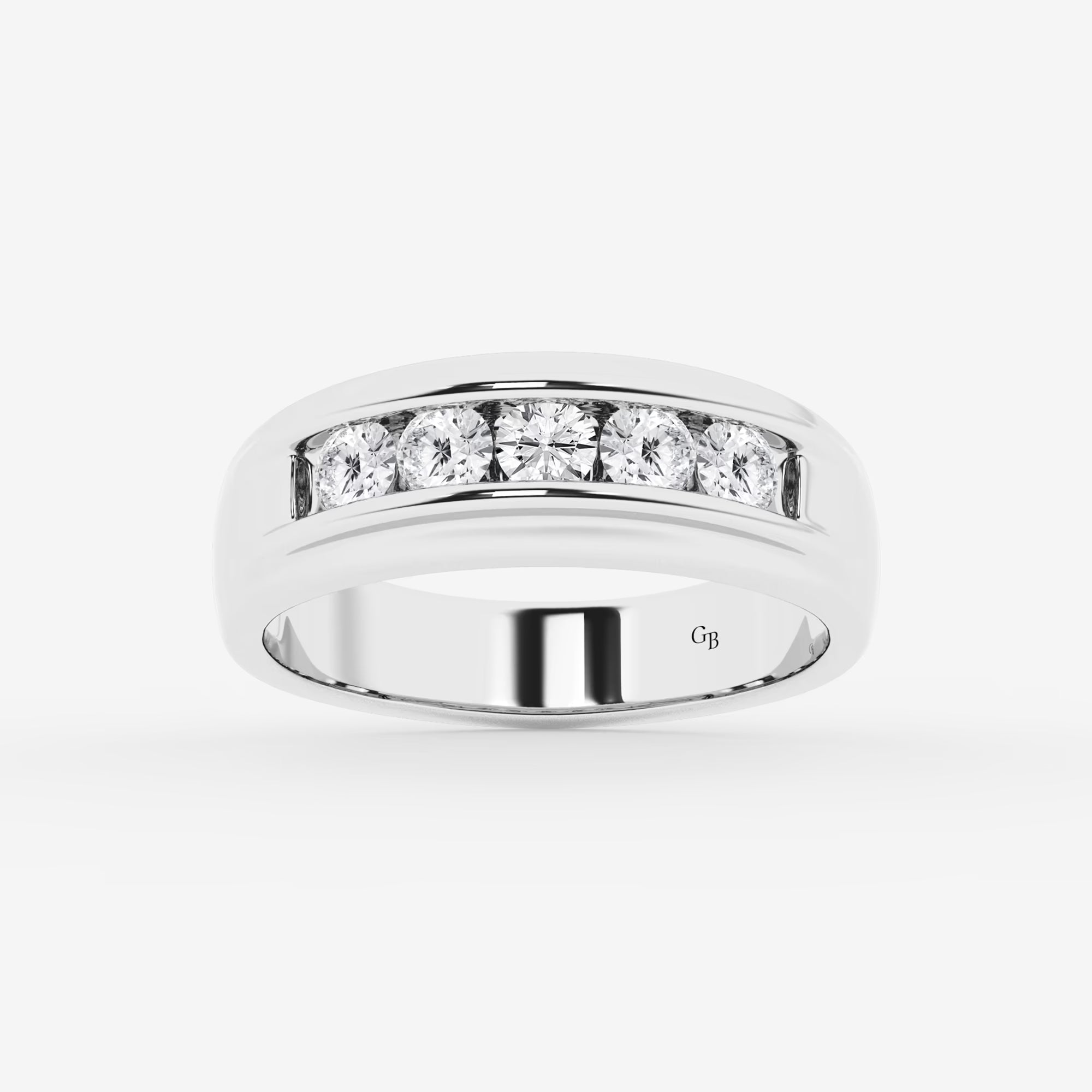 Corex Round Lab-Grown Diamond Men’s Channel Set Wedding Band