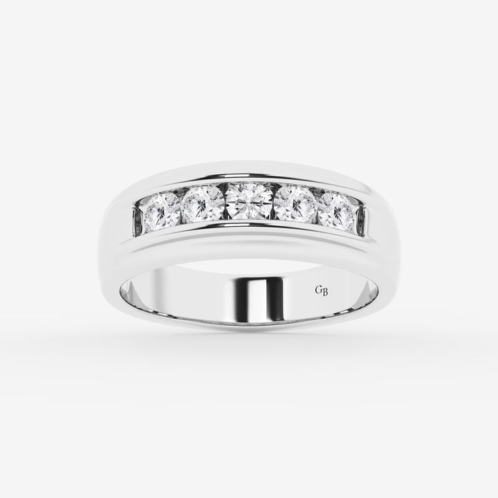 Corex Round Lab-Grown Diamond Men’s Channel Set Wedding Band