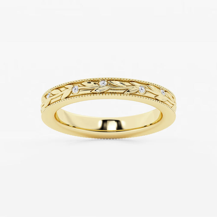 Bezelia Round Lab-Grown Diamond Bezel Set Wedding Band