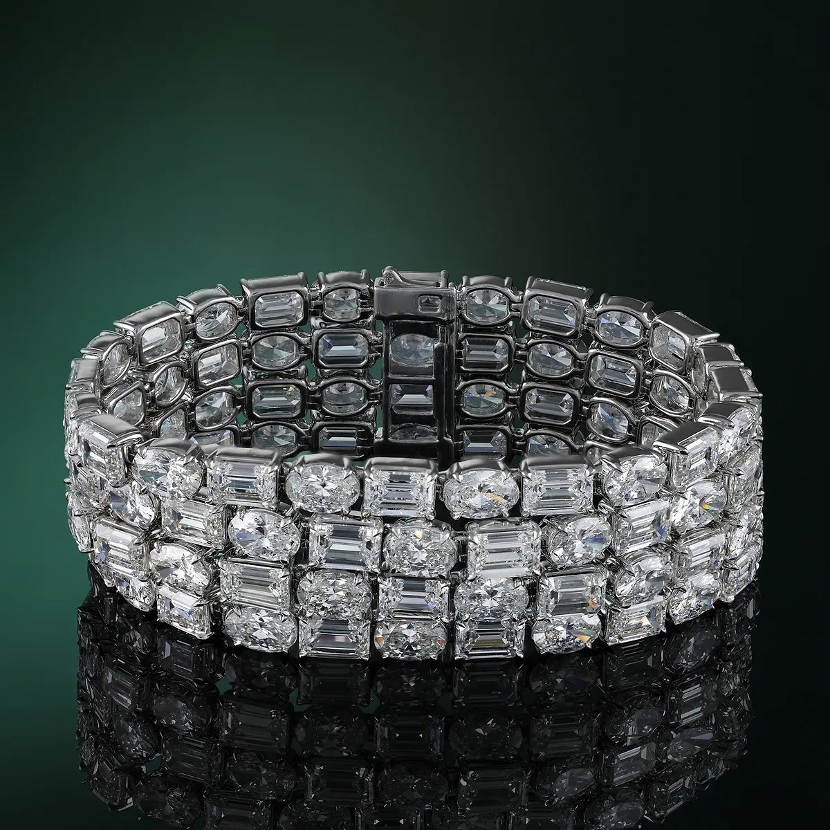 Jerusalem Heritage Emerald & Oval Lab Grown Diamond Bracelet