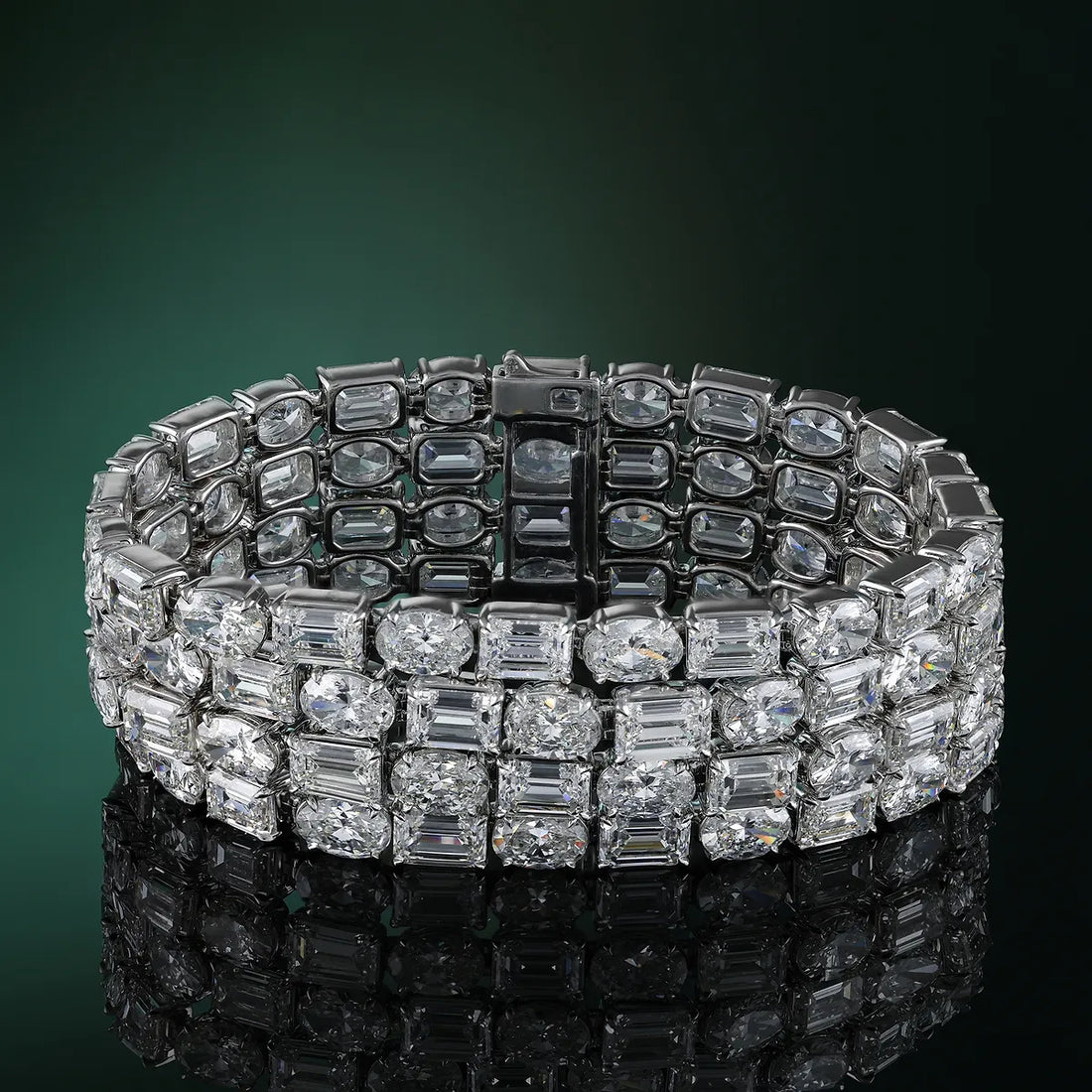 Jerusalem Heritage Emerald & Oval Lab Grown Diamond Bracelet