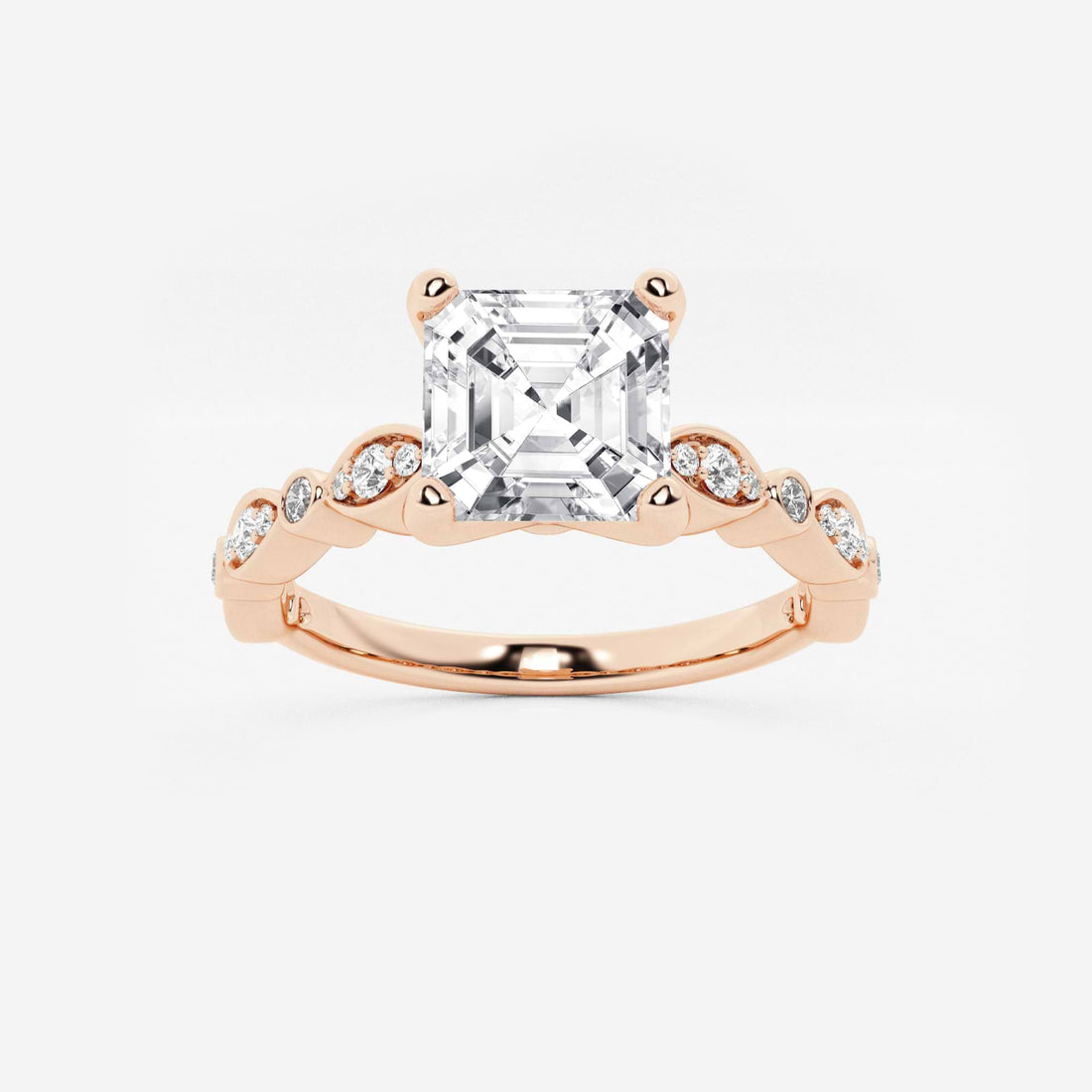 Regalia Asscher Lab Grown Diamond Marquise Accent Engagement Ring