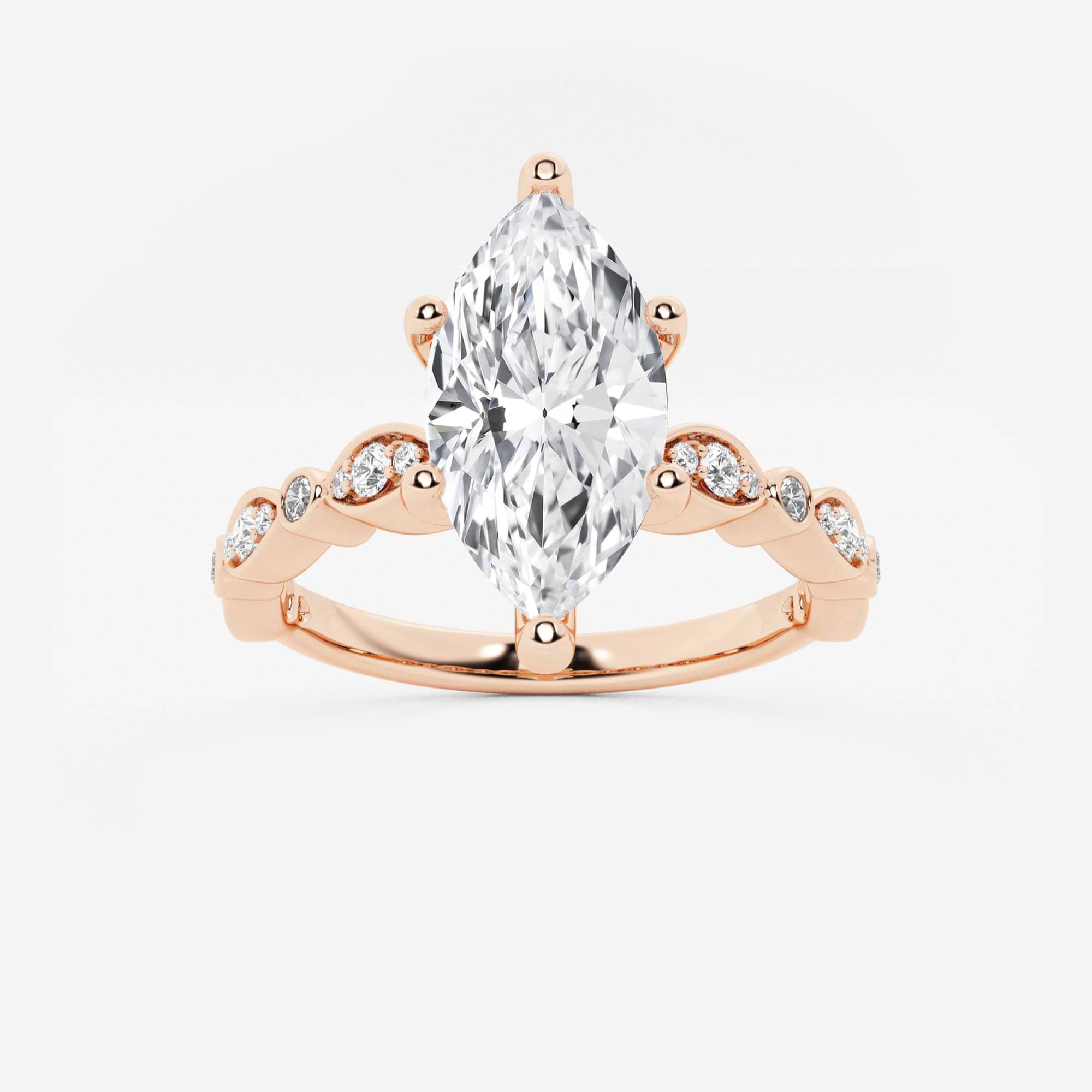 Celestia Marquise Lab-Grown Diamond Side Accent Engagement Ring