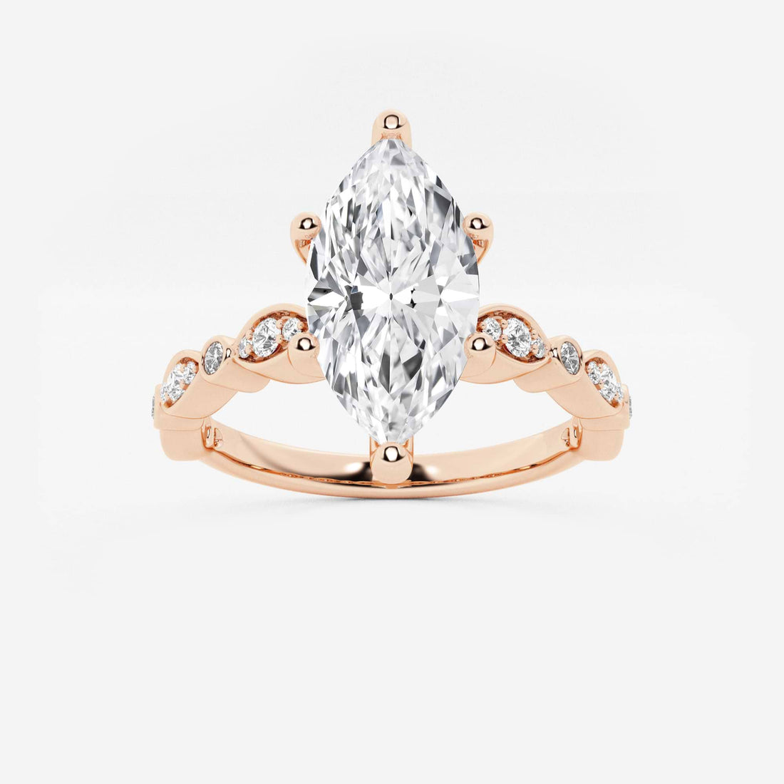 Celestia Marquise Lab-Grown Diamond Side Accent Engagement Ring