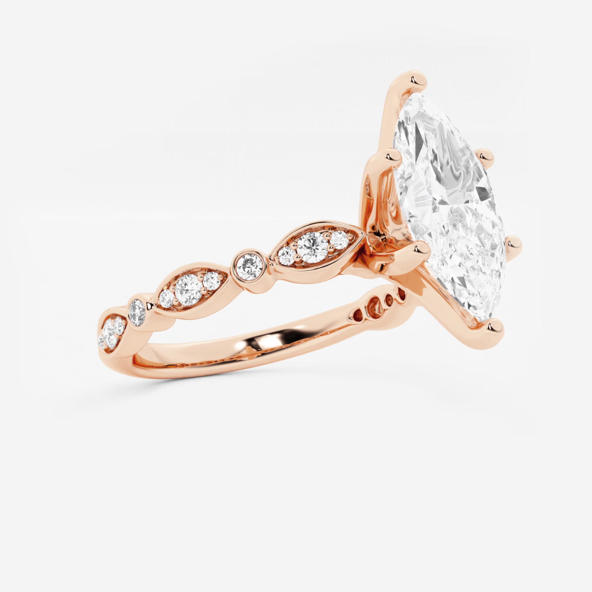 Celestia Marquise Lab-Grown Diamond Side Accent Engagement Ring