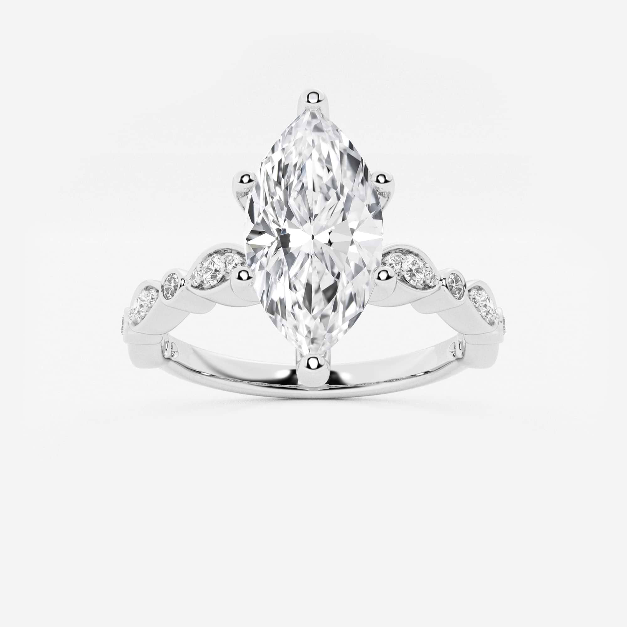 Celestia Marquise Lab-Grown Diamond Side Accent Engagement Ring