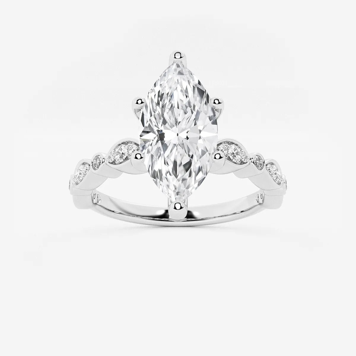 Celestia Marquise Lab-Grown Diamond Side Accent Engagement Ring