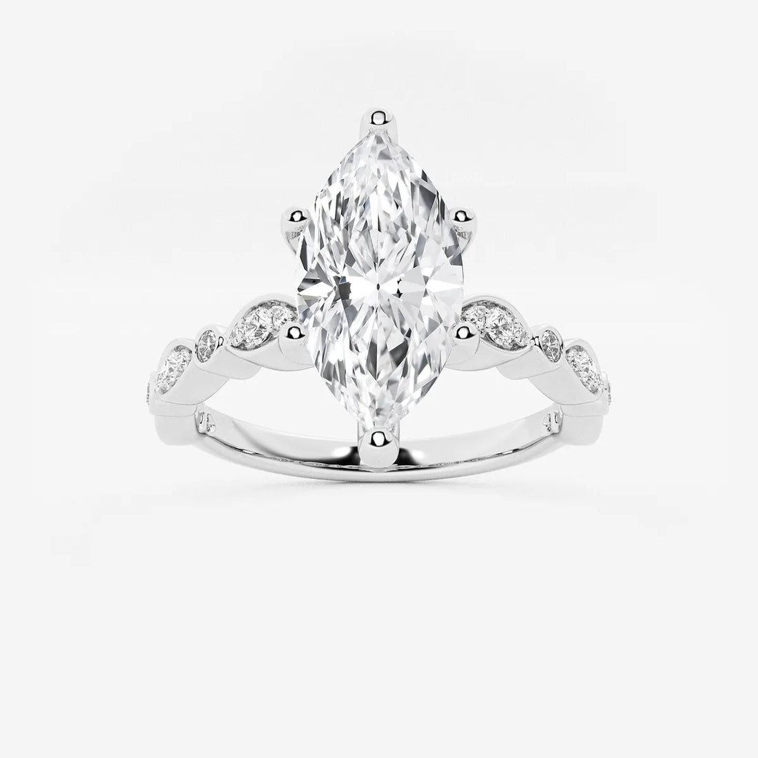 Celestia Marquise Lab-Grown Diamond Side Accent Engagement Ring