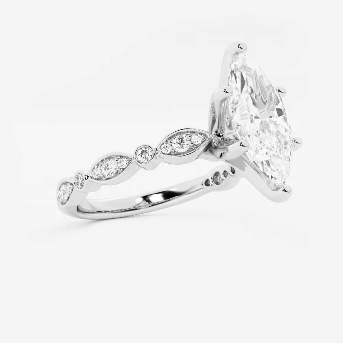 Celestia Marquise Lab-Grown Diamond Side Accent Engagement Ring