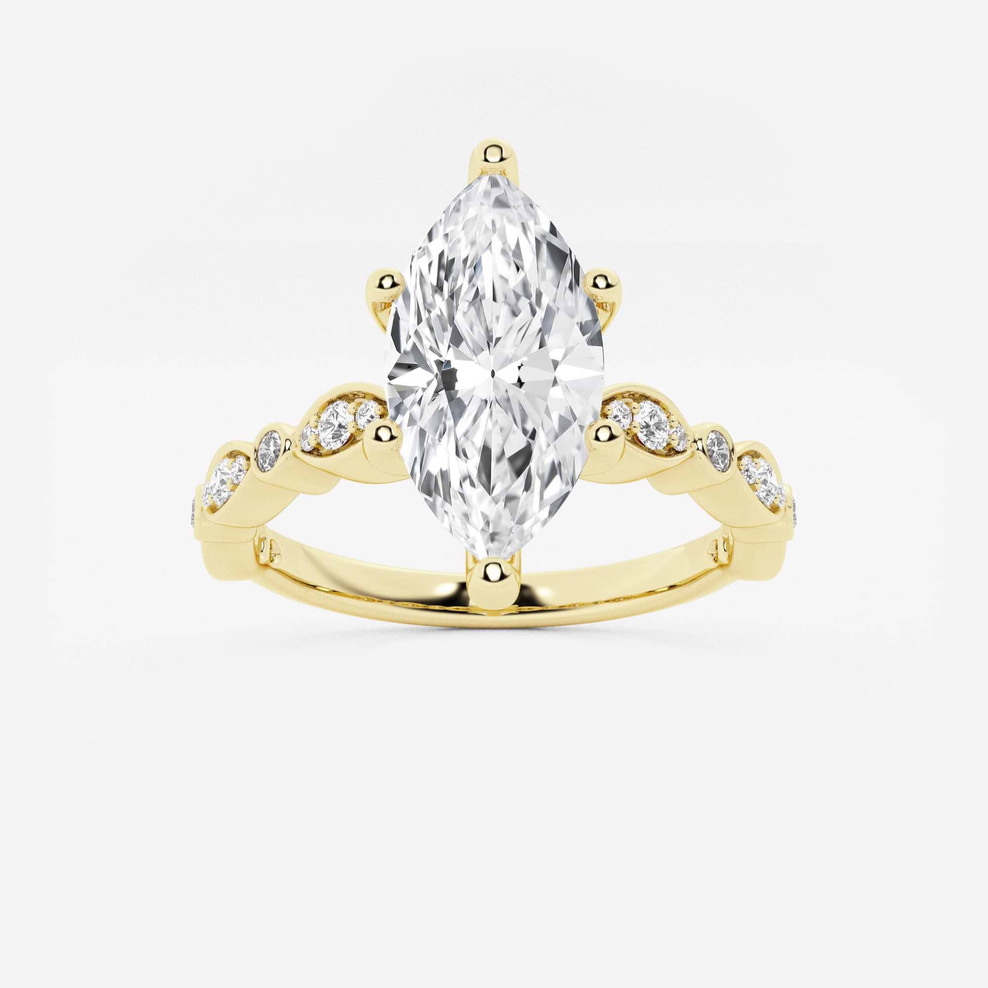 Celestia Marquise Lab-Grown Diamond Side Accent Engagement Ring