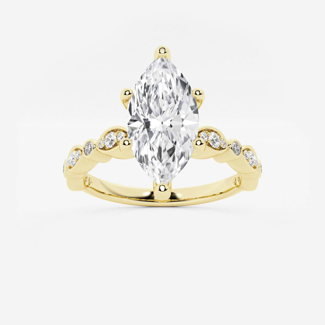 Celestia Marquise Lab-Grown Diamond Side Accent Engagement Ring