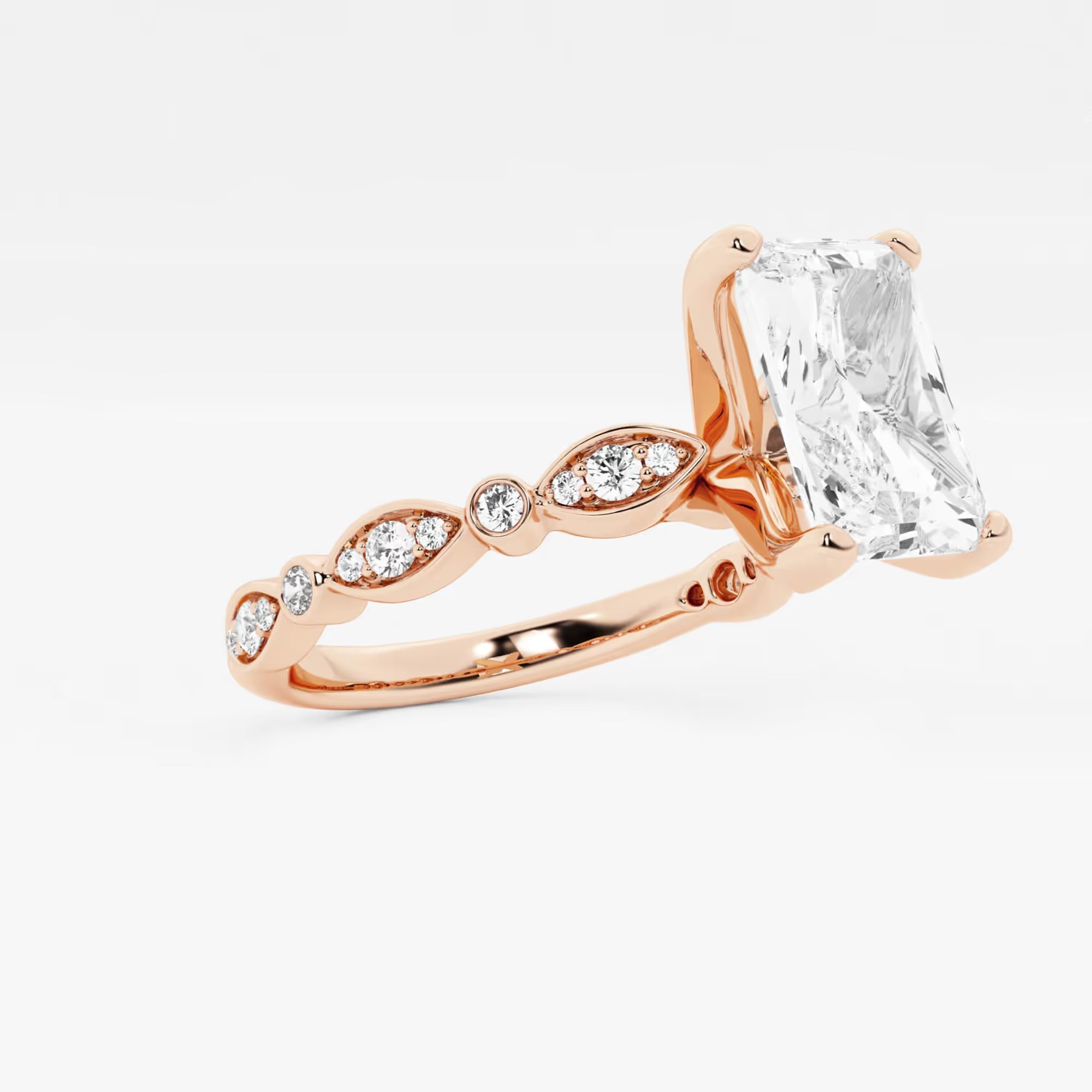 Luminara Diamond Engagement Ring with Marquise Side Accents