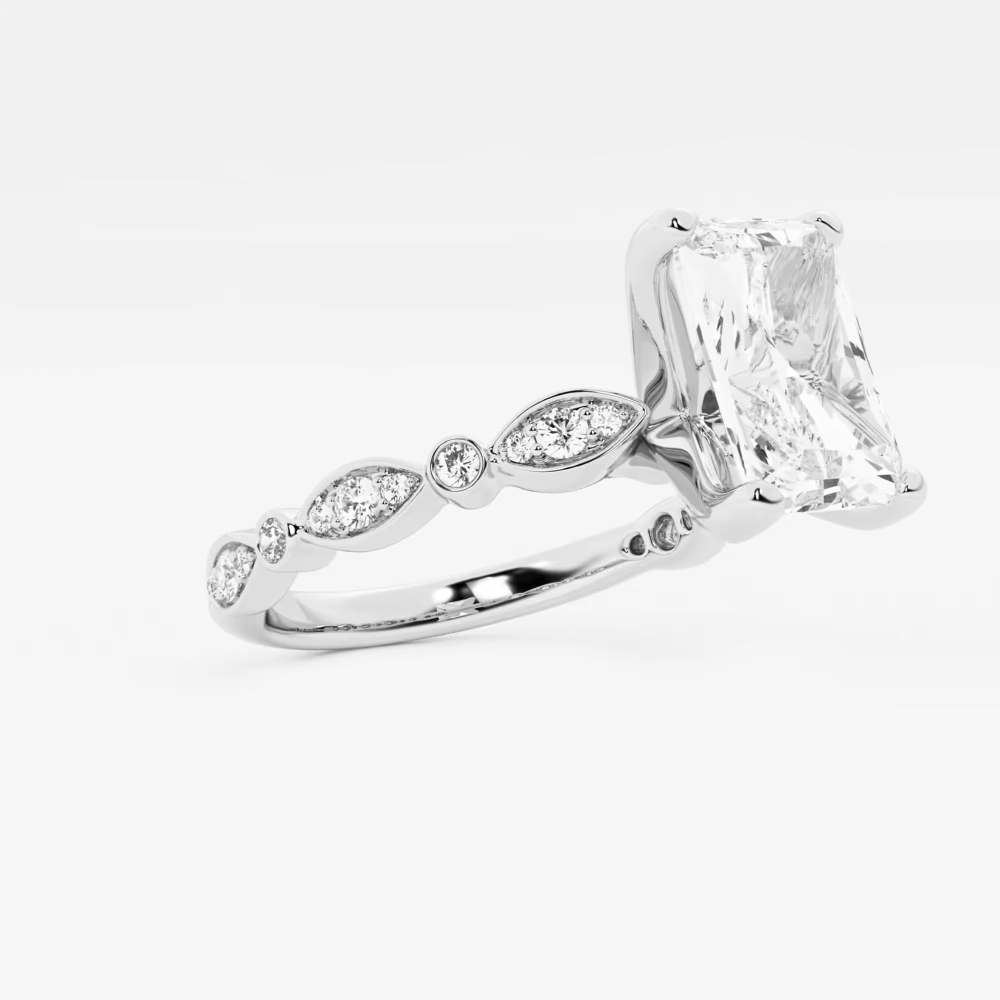 Luminara Diamond Engagement Ring with Marquise Side Accents