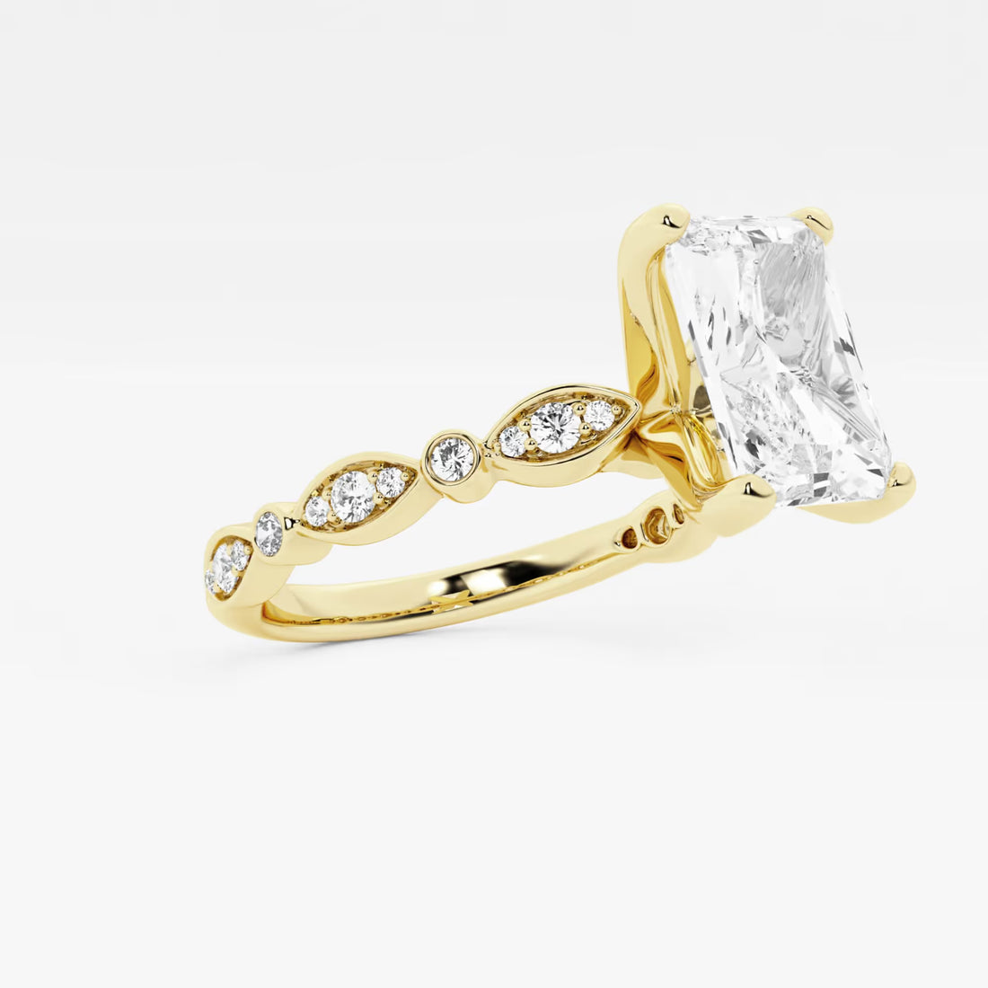 Luminara Diamond Engagement Ring with Marquise Side Accents