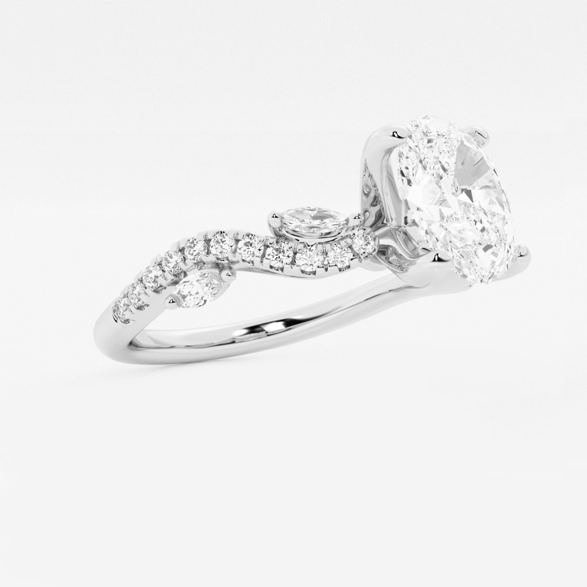Oval Cut Lab-Grown Diamond Twisted Vine Engagement Ring