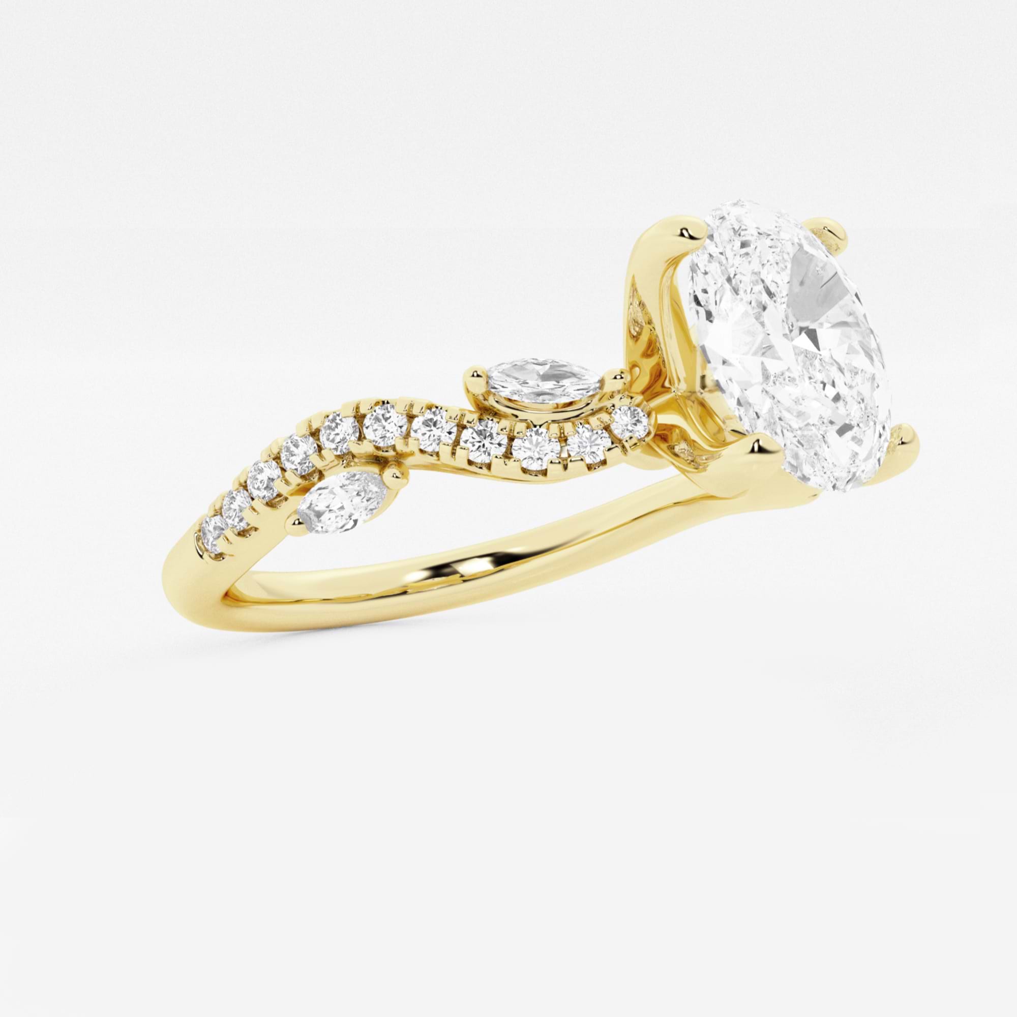 Oval Cut Lab-Grown Diamond Twisted Vine Engagement Ring