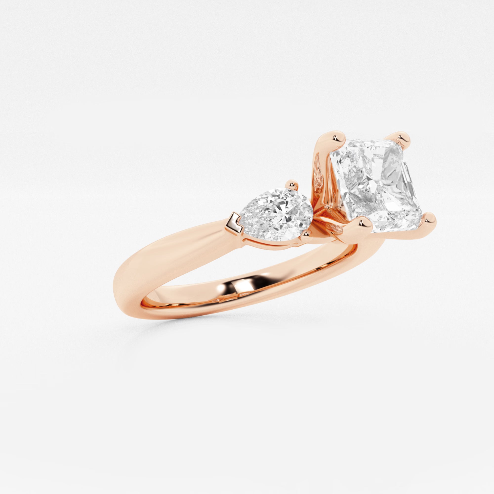 Celestial Harmony Asscher Diamond Three-Stone Engagement Ring