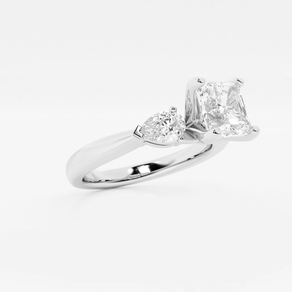 Celestial Harmony Asscher Diamond Three-Stone Engagement Ring