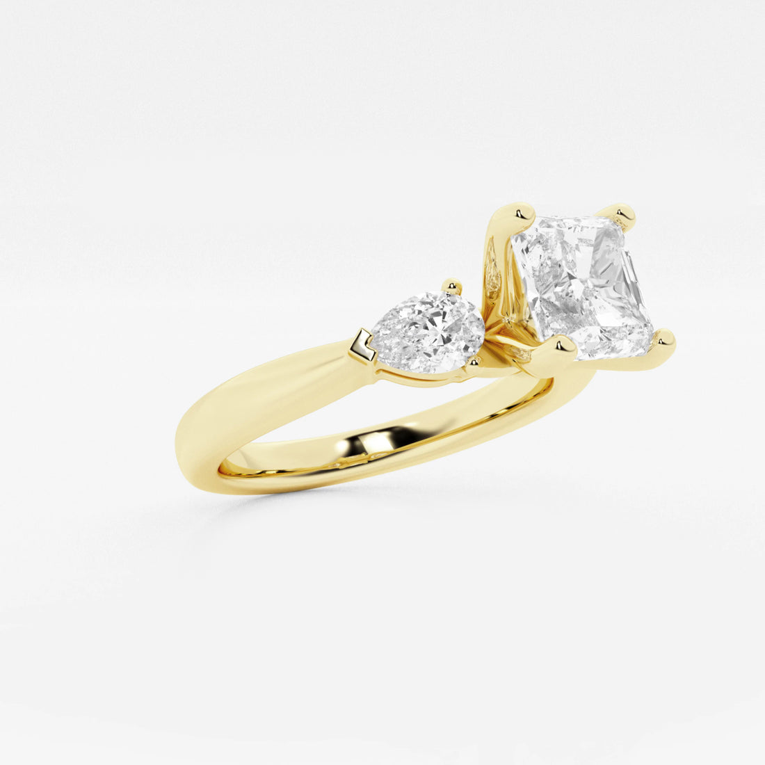 Celestial Harmony Asscher Diamond Three-Stone Engagement Ring