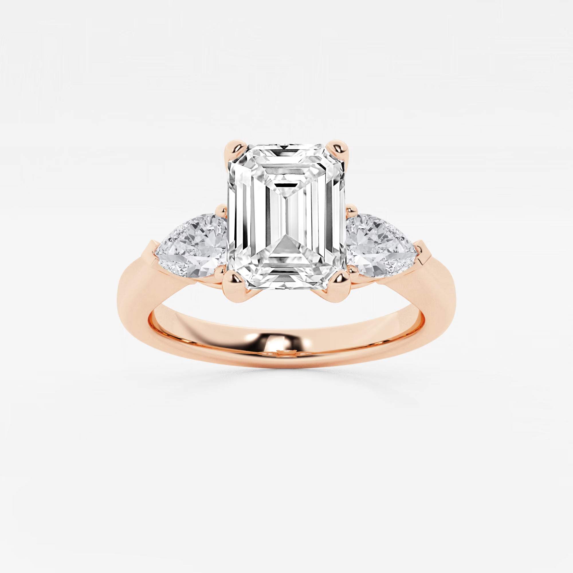 Emerald Cut Three-Stone Engagement Ring