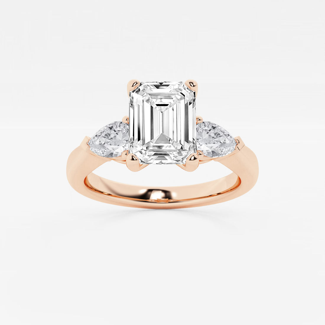 Emerald Cut Three-Stone Engagement Ring